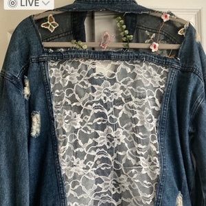 Designer Denim and Lace Jacket
